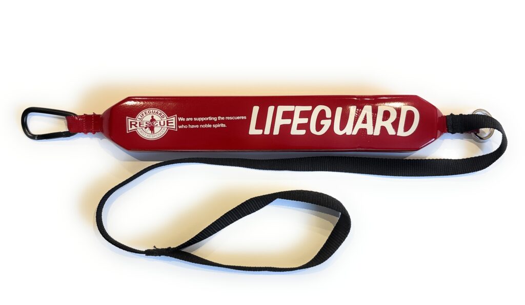 ミニチュアレスキューチューブ(赤・LIFEGUARD表記、ストラップ付き)